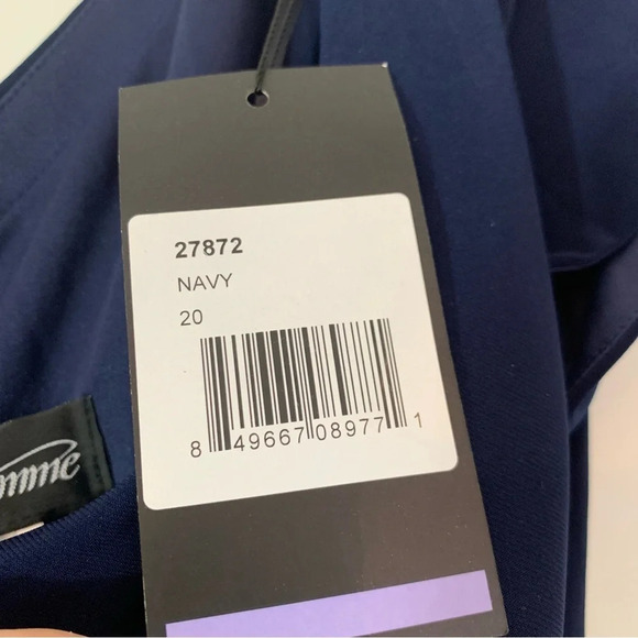 La Femme Plus Size Gown 27872 Mother of the Bride or Groom Navy Blue Size 20 NWT - Picture 10 of 12